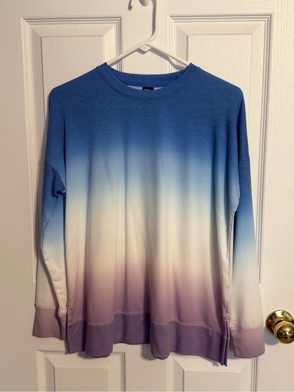 Ideology Ombré Crewneck Sweatshirt in Blue, Lavender, White